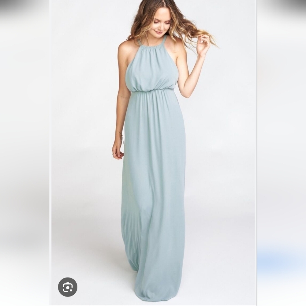 Show Me Your MuMu Sky Blue Halter Maxi Dress